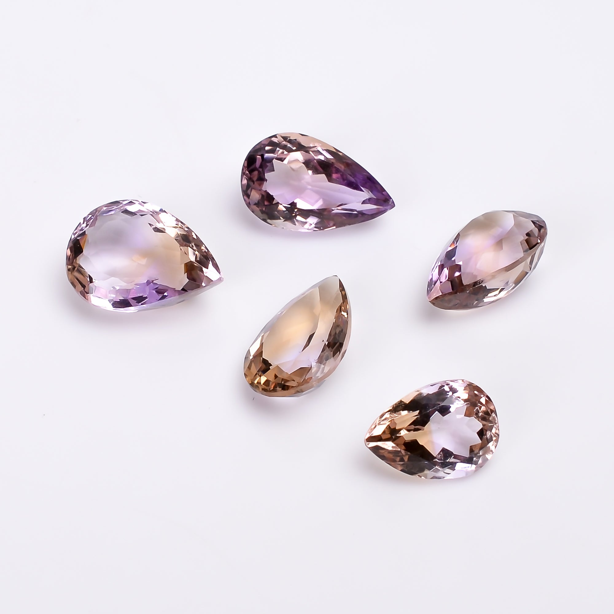 natural ametrine pear shape cut stone loose gemstone